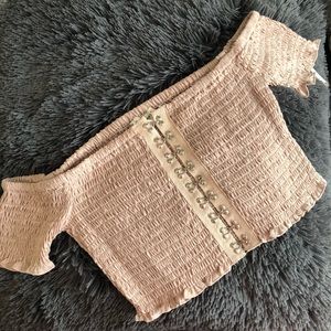 SOLD 🤩 blush corset crop top